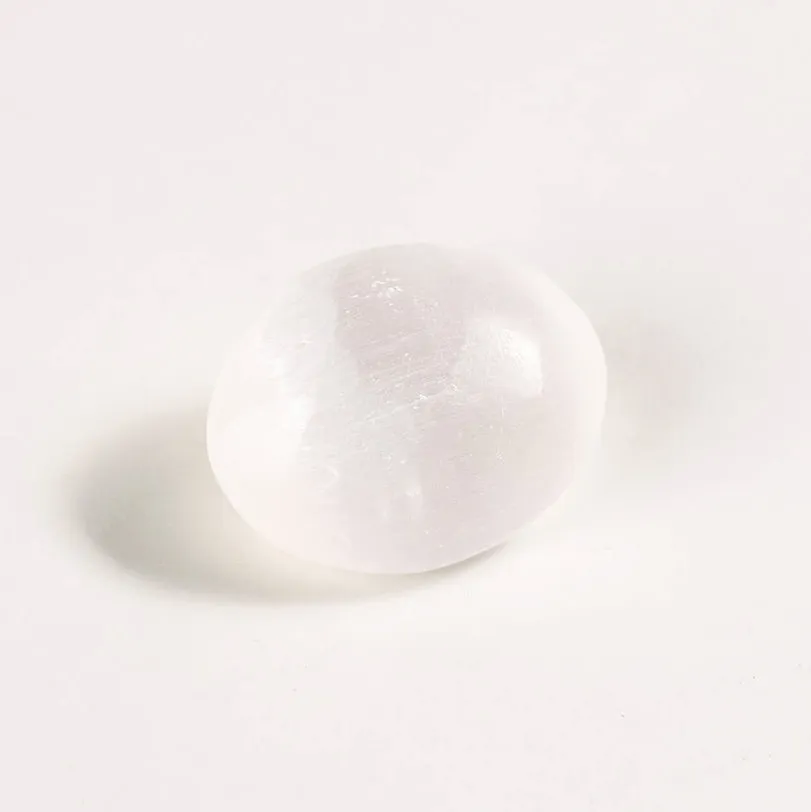 Selenite Palm Stone