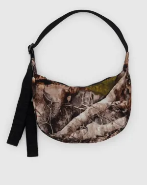 Small Nylon Crescent Bag in Photo Forest