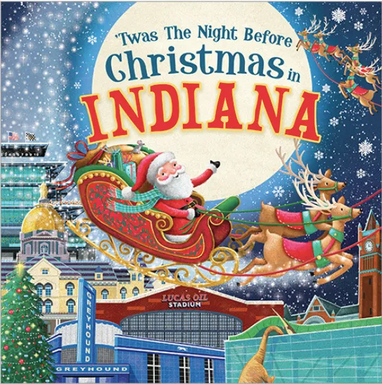 Twas the Night Before Christmas in Indiana by Jo Parry - Hardcover Book