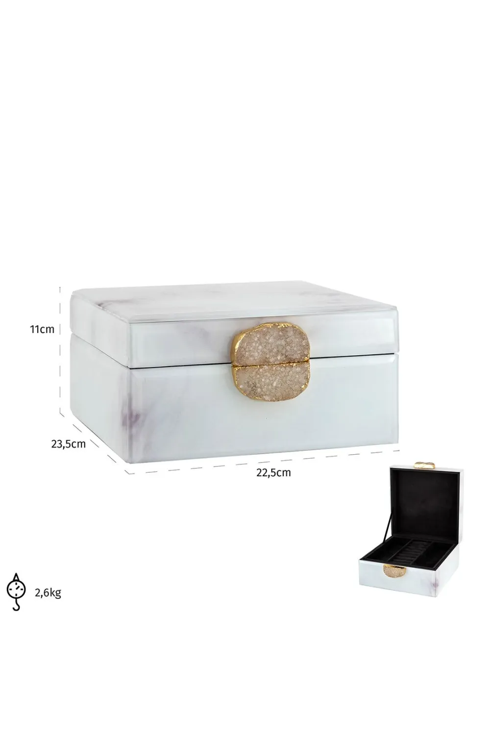 White Marble Jewelry Box | OROA Bayou